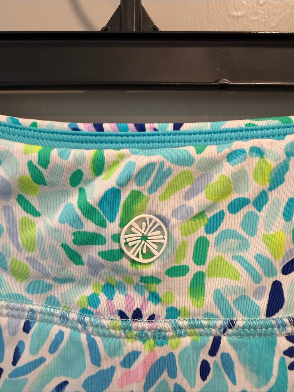 Lilly Pulitzer Blue Floral Circle Skort with Pink & Green Accents - Picture 5 of 6